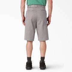Loose Fit Flat Front Work Shorts, 13"