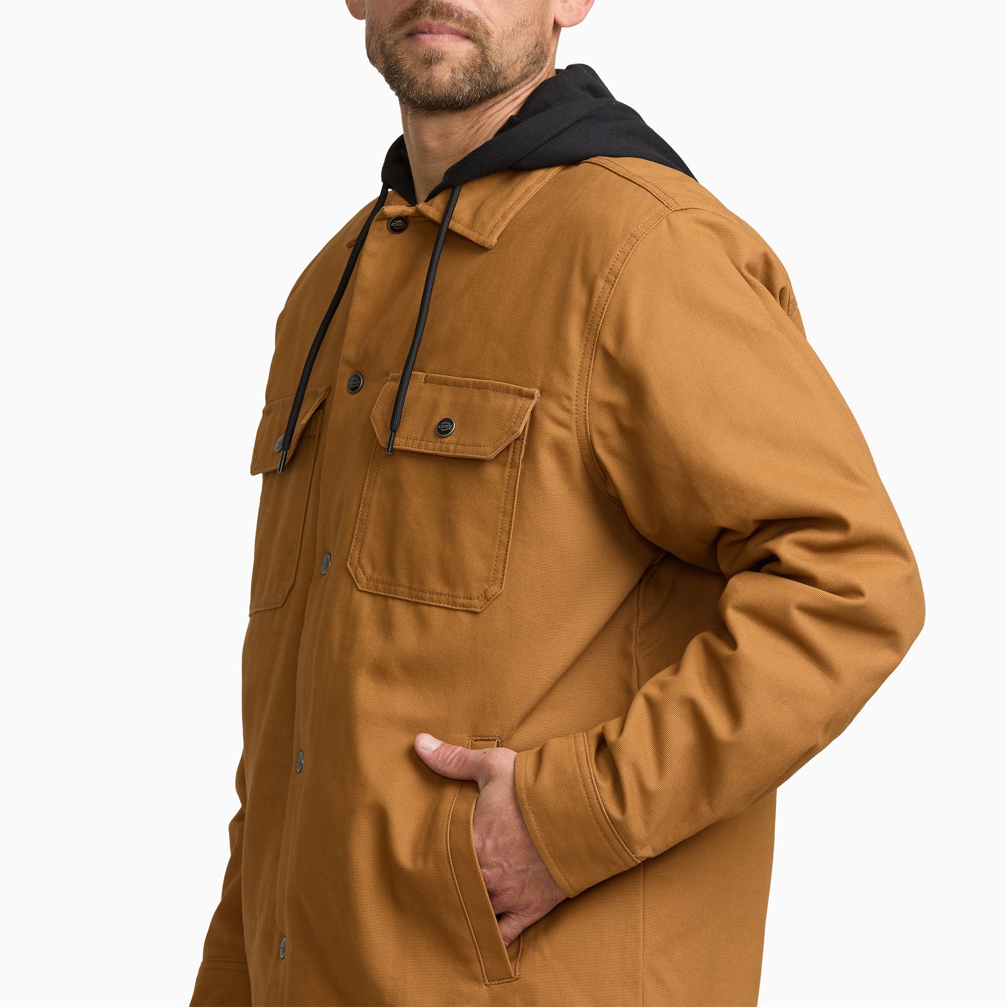 Insulated Duck Hooded  Shirt Jacket